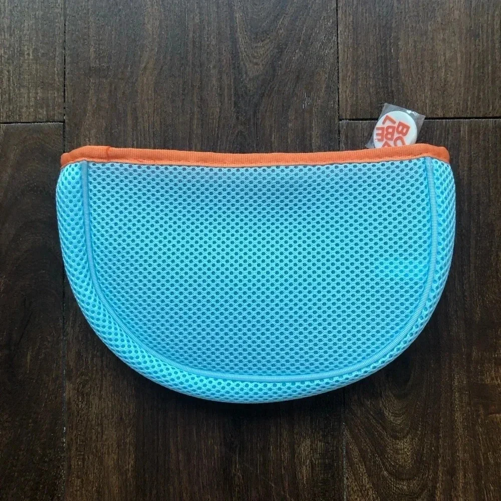 Mesh Makeup Cosmetic Bag Blue Orange